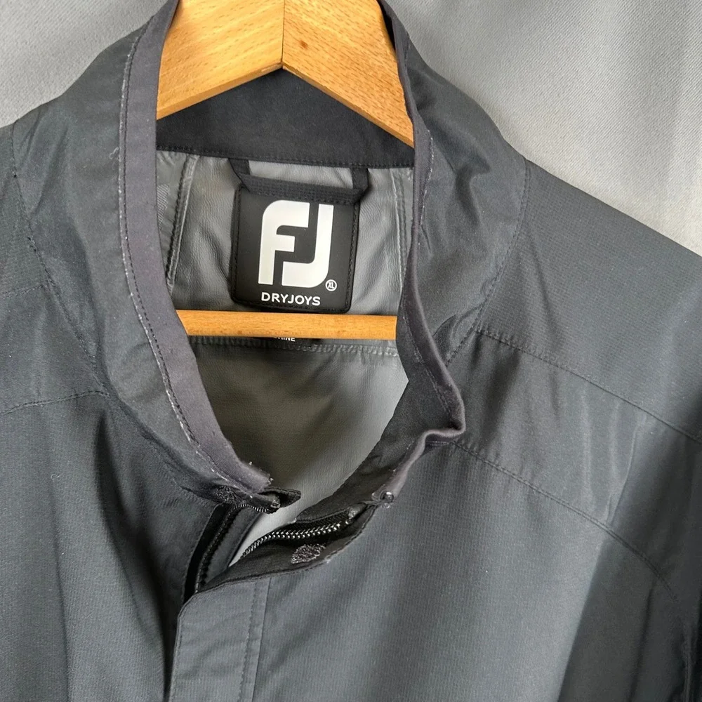 FootJoy DryJoys Mens XL Black Short Sleeve Quarter Zip Golf Windbreaker Pullover